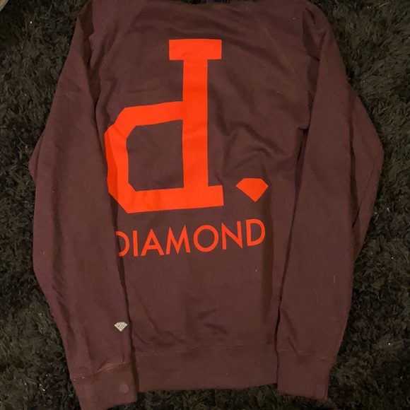Size M maroon diamond supply hoodie - Picture 4 of 5